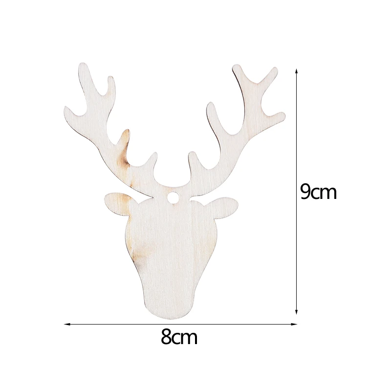 Рождественское украшение, рождественские буквы, дерево лося, деревянный знак, подвески на рождественскую елку, украшения для дома, подвесной орнамент - Color: 10pcs deer head