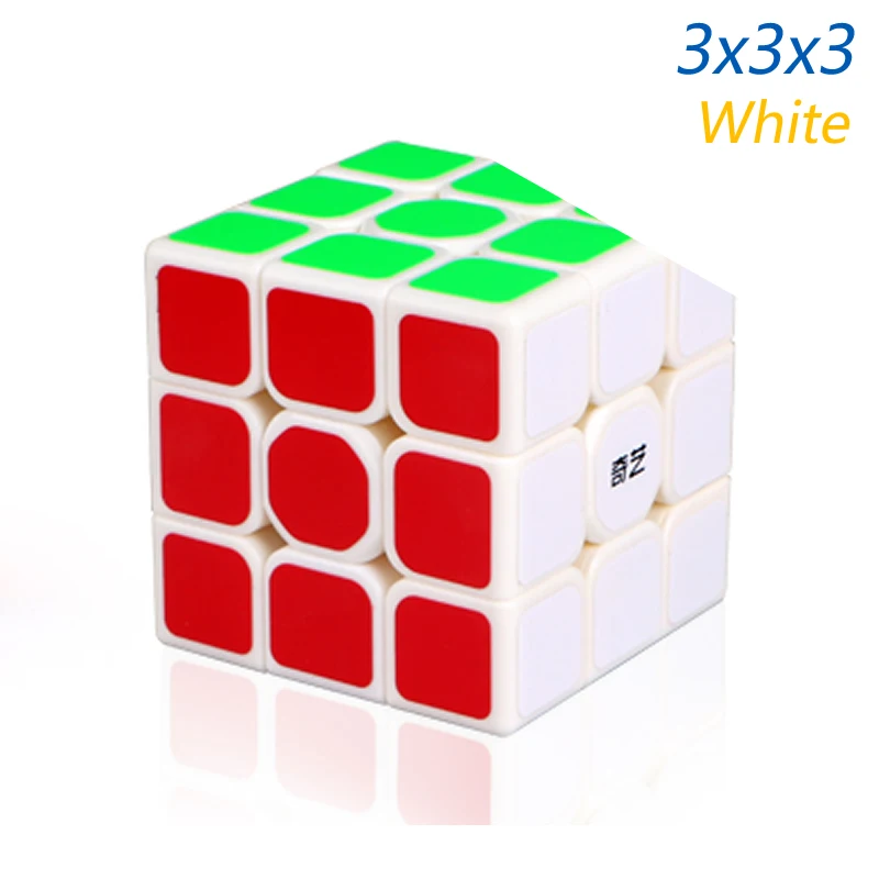 Магический кубик, пазлы QiYi 2x2x2 3x3x3, скоростной кубик 2x2 3x3, Pyraminxeds, перекошенный пластик, скручивающаяся антистрессовая развивающая игрушка для детей - Цвет: 3x3x3 White