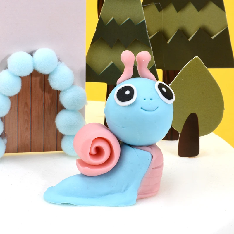 Cakelove Flower House Tree Birthday Cupcake Topper Set Snail Cake Topper For Kids Birthday Party Cake Decorations Baby Shower
