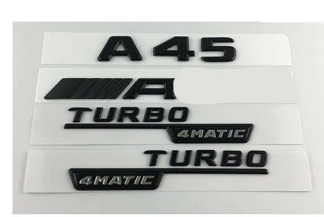 Matt Black with red Черный A45 Для AMG TURBO 4matic Багажник крыло буквы значки-эмблемы для Mercedes - Цвет: Matt Black with red
