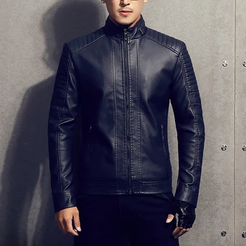 

Sheepskin Leather Jacket Slim Korean Male Motorcycle Youth Short Cashmere Coat Men