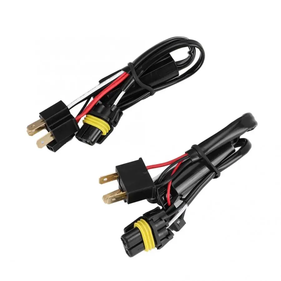car socket 2pcs 1V1 H4 HID Relay Wiring Harness Xenon Cable Wire for Auto Motor Headlamp Light accessoire voiture