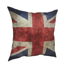 

British Flag Vintage Pillow Cases Retro London Red Print UK Cushion Cover Customized Zipper Decorative Pillowcase for Home 18'
