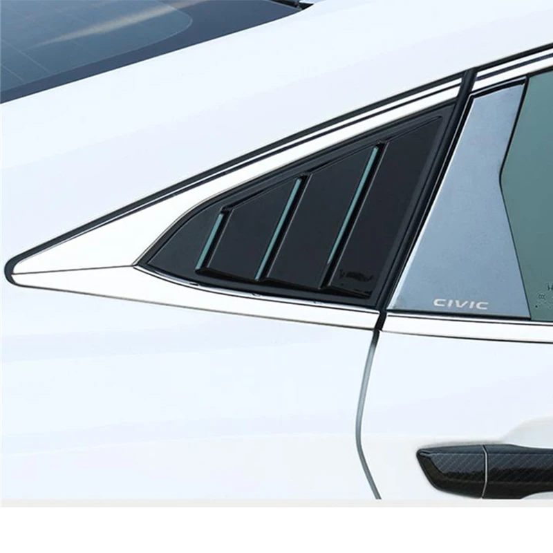 FOR Honda civic Window shutter 4-door sedan16171819 ABS Plastic Rear Window Triangle Shutters Cover Trim 2 pieces/set Auto parts