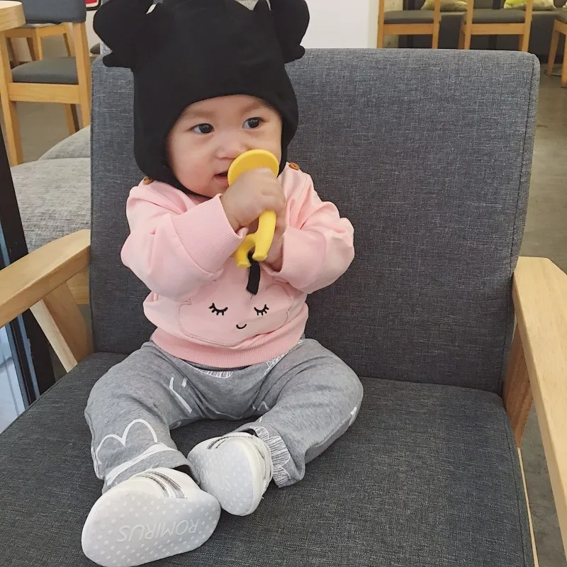 VIMIKID/комплекты одежды для малышей хлопковые топы с длинными рукавами и круглым вырезом и принтом облака+ длинные штаны Одежда для новорожденных Одежда для детей