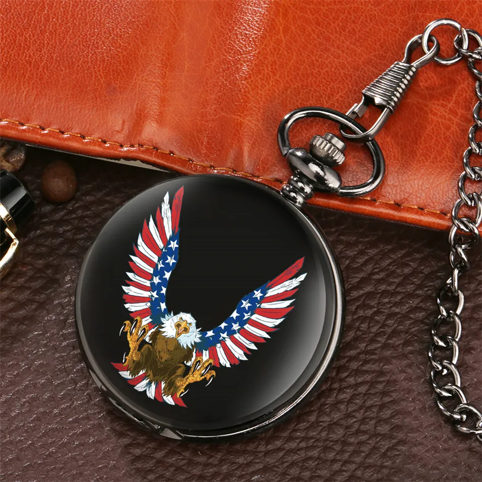 Часы наручные мужские и женские с флагом США кварцевые карманные в стиле панк