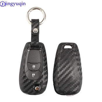 

jingyuqin Silicone Car Key Case For Chevrolet Cruze Sonic Spark Trax Folding Remote Control Fob Cover Keychain Protector Bag