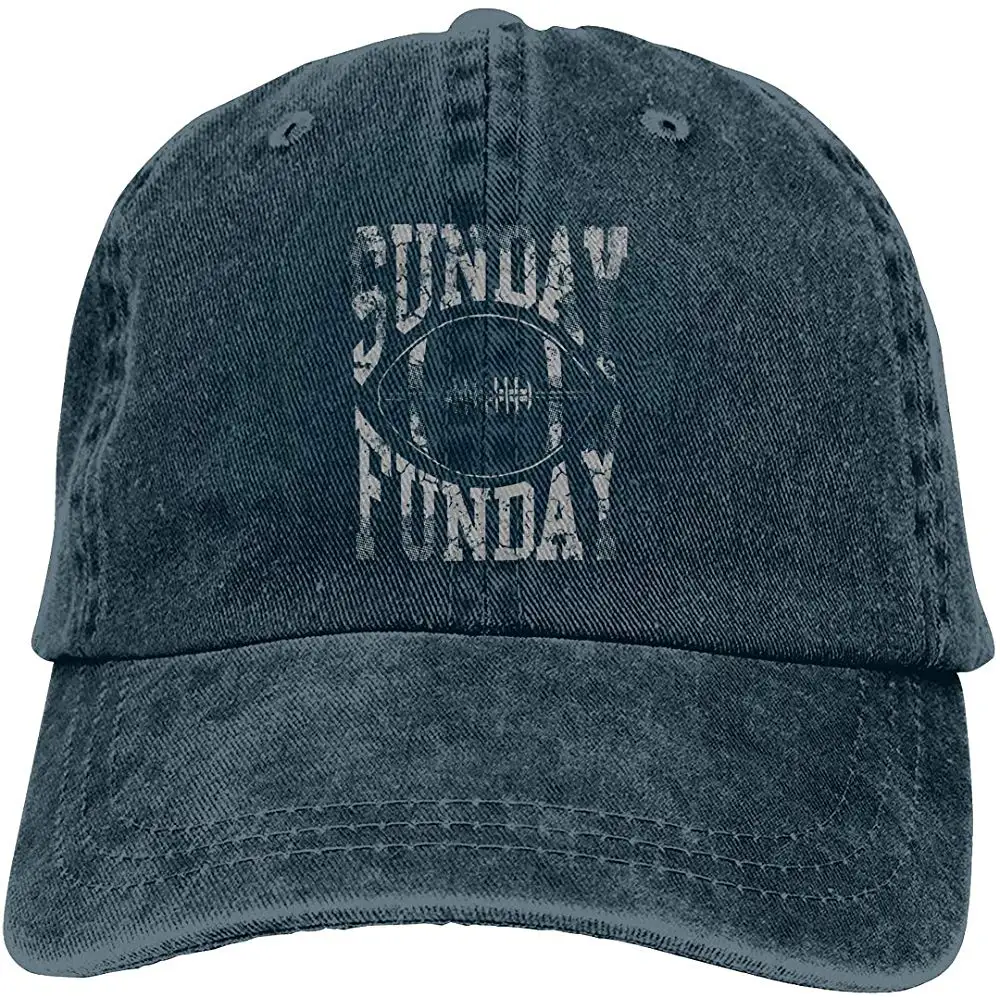Ретро Sunday Funday футбольная унисекс вымытая джинсовая бейсболка солнцезащитная Кепка Регулируемая задняя застежка Кепка водителя грузовика