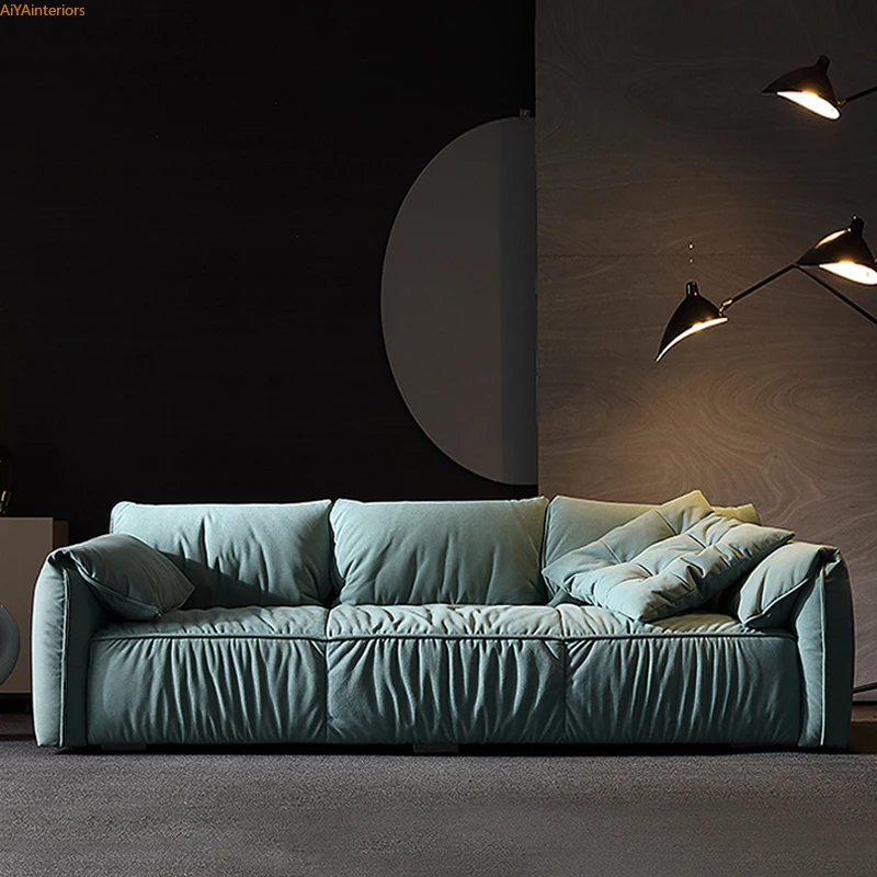 Italy Style Minimalism Down Filing Fabric Sofa Living Room Three Seaters Soft Sets Home Furniture |