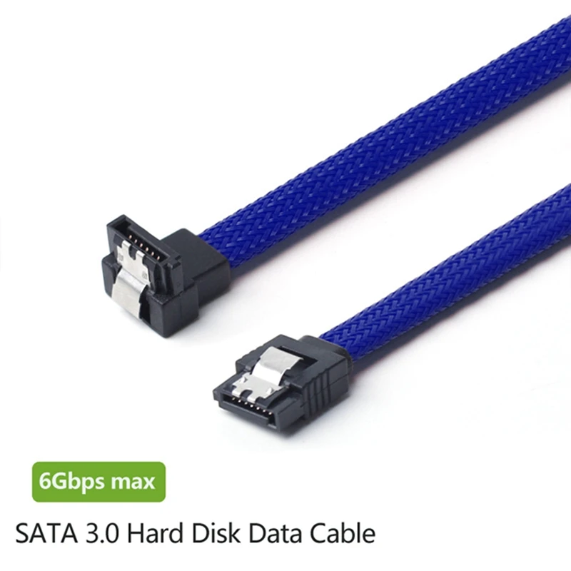 2 шт 50 см SATA 3,0 III SATA3 7Pin кабель для передачи данных под прямым углом 6 ГБ/сек. SSD Кабели HDD жесткий диск шнур для передачи данных с нейлоновыми рукавами, Зеленый& B