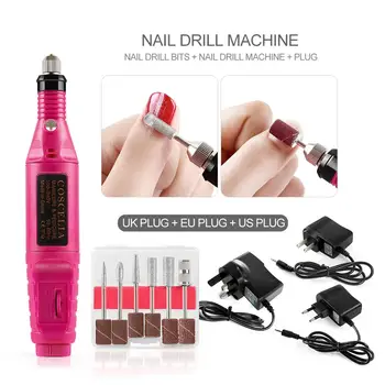 

COSCELIA EU/US/UK Nail Drill Tool For Manicure Machine Nail Electric Drill Bits Milling Adjustable Speed Nail Art