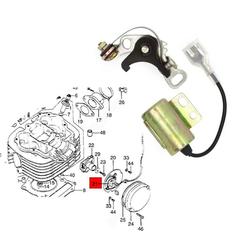 

Contact Breaker Ignition Tune Up Kit Points & Condensers 30202-107-004 For Honda CT90 ATC90 CM91