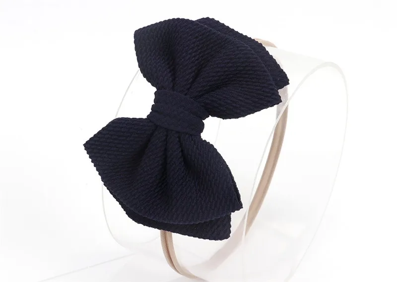 1 Navy blue 16 цветов, однотонные, большие заколки для волос, повязка для девочек, нейлоновая повязка на голову для новорожденных, модный тюрбан, повязка на голову, аксессуары для волос - Цвет: 1 Navy blue