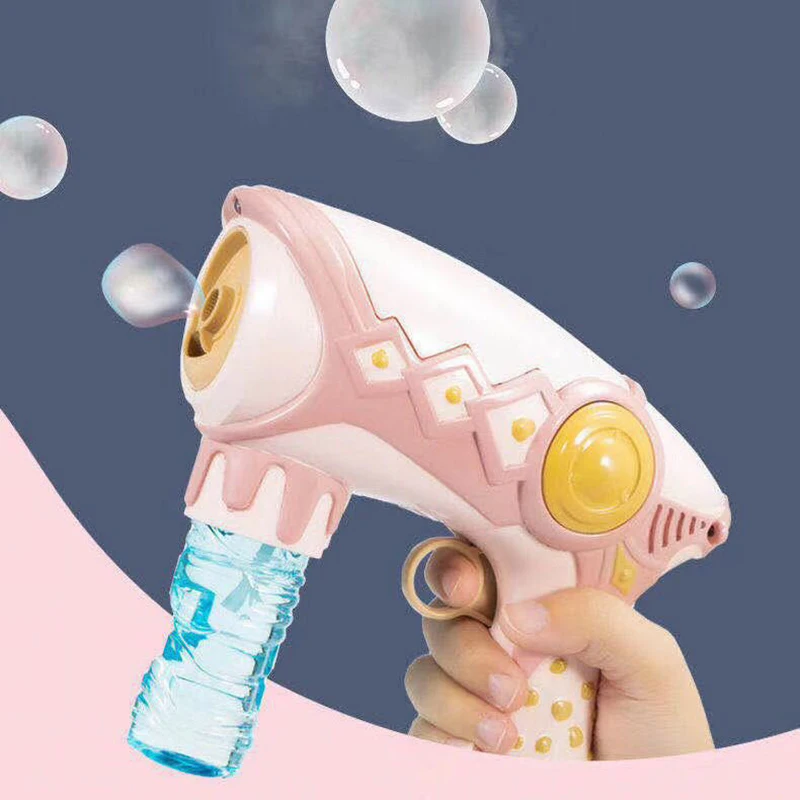 

New Summer Smoke Magic Bubble Machine Electric Automatic Bubble Blower Maker Gun Christmas Goods Birthday Gift For Kids