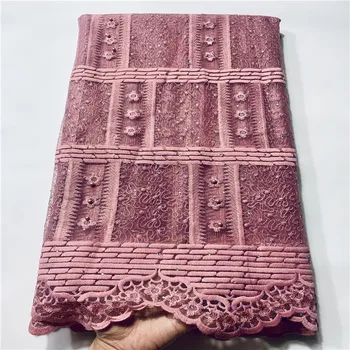 

Latest African Lace Fabric 2020 High Quality Lace Material French Nigerian Lace Fabrics With Stones For Wedding Sewing