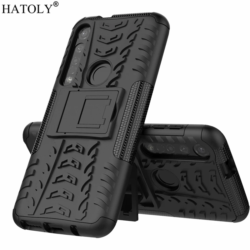 Чехол HATOLY для Moto G8 Plus противоударный силиконовый Жесткий пластиковый Motorola с