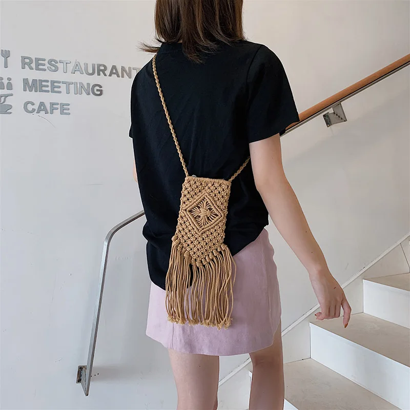 

JIULIN 2019 The New Sum of female adolescents Straw Bag phone bag sleek and so exposed a single shoulder bag diagonal Package