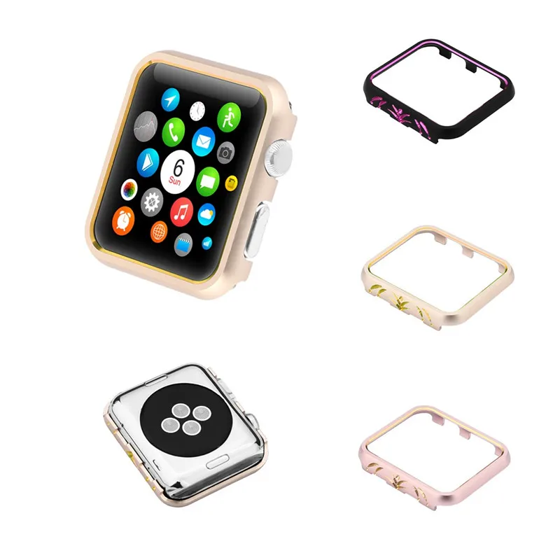 

NEw Carved aluminum alloy two-tone case suitable for Apple Watch series 5 4 3 2 1 38mm 42mm 40mm 44mm models