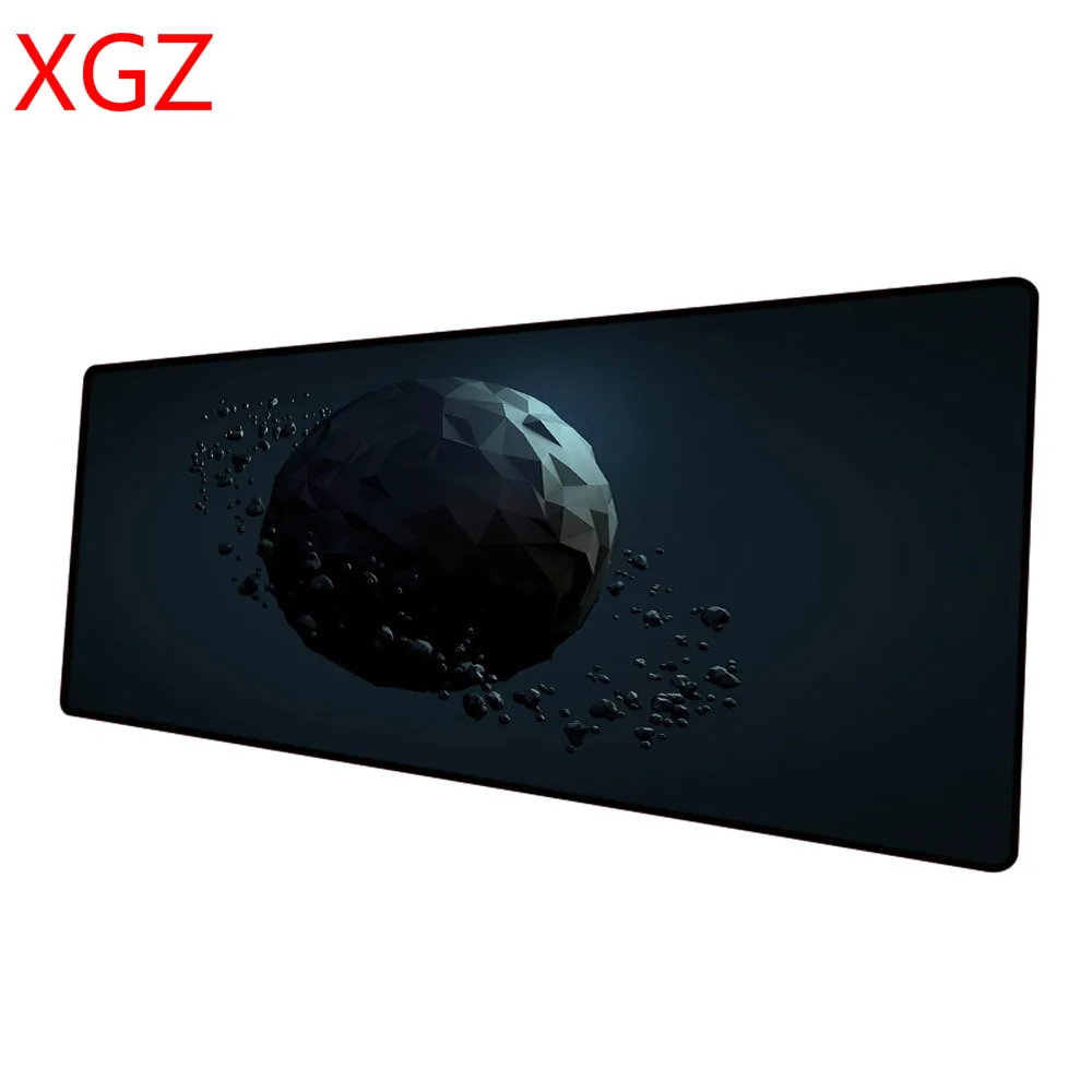 Большой коврик для мыши XGZ черный с узором в виде сферы со швом офиса компьютера