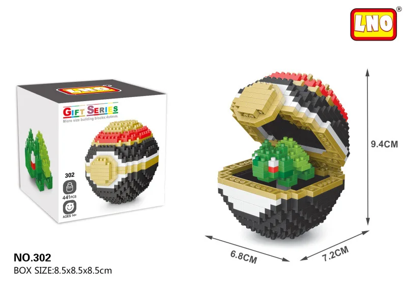 LNO 220 Microblock Spielzeug Figur Pokémon Serie Baukästen Modell Bausteine 