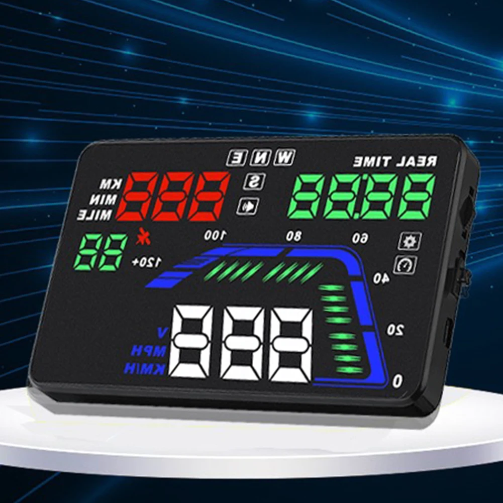 Q7 Авто HUD портативный светодиодный дисплей на голову позиционирование gps Спидометр Универсальная автомобильная Зажигалка Цифровой для вождения 5,5 дюймов ABS