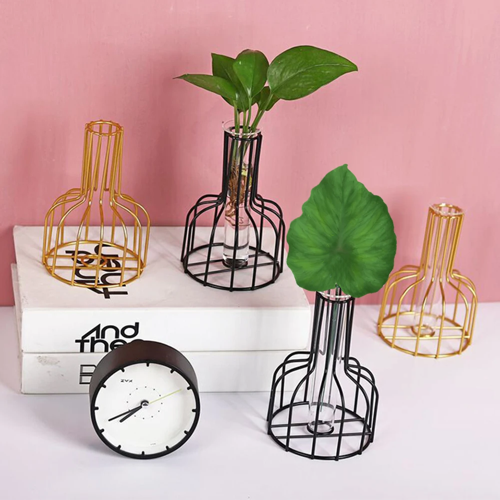Стеклянная железная линия цветочный горшок скандинавский геометрический