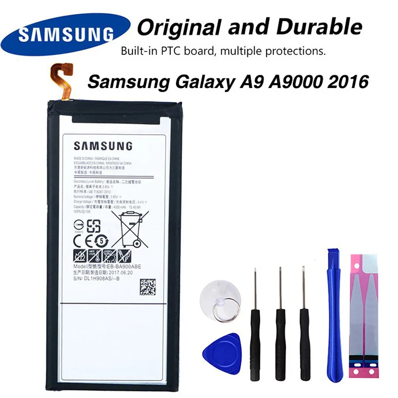 Оригинал Samsung EB BA900ABE батарея для Galaxy A9 A9000 2016 4000 мАч|Аккумуляторы мобильных