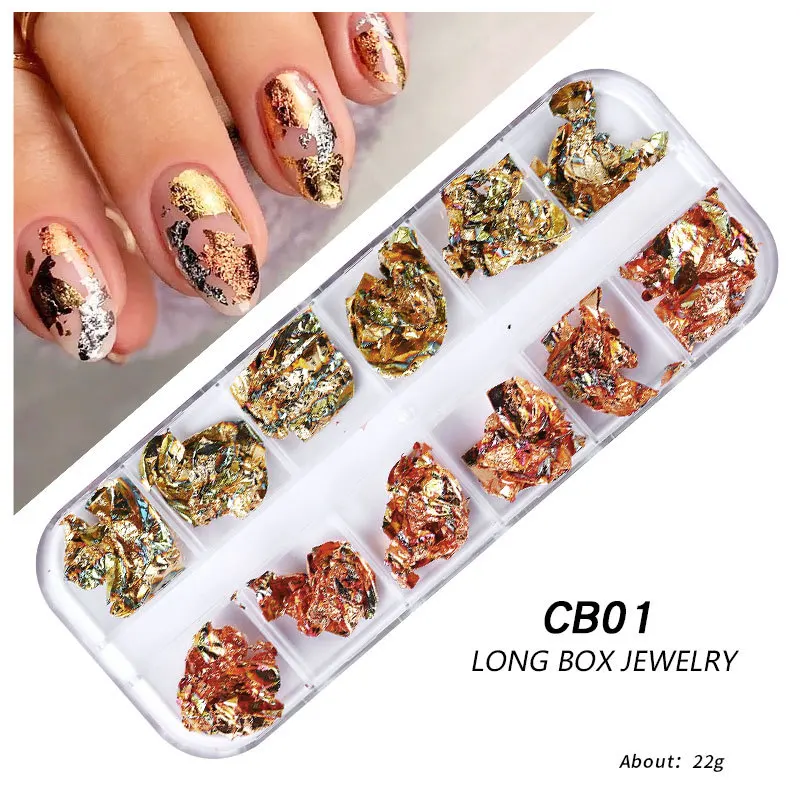 DIY Nail Art How-to: Nails Using Tin Foil And Scotch Tape | 12-color Boxed  Thin Gold Foil Fragments Diy Decorative Nail Art Tin Foil Paper |  