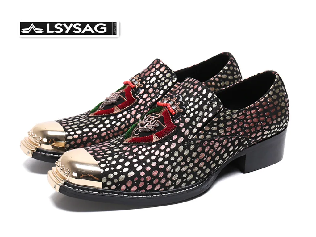 

Vintage Printing Formal Dress Shoes For Man Plus Size Genuine Leather Business Shoes Male Brogues Fashion Shoes