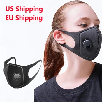 

1pc Black Anti Dust Mask PM2.5 Breathing Filter Valve Face Mouth Masks Reusable Mouth Cover Haze Respirator For Men Women