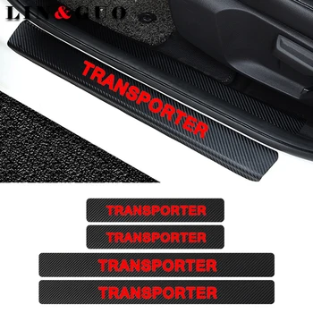 

4pcs Door Carbon Fiber Car Scuff Plate sticker Vinyl Decal sticker for Volkswagen VW Transporter