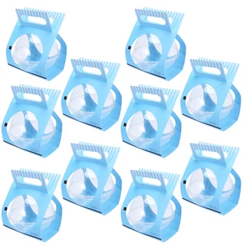 

10pcs Plastic Cake Container Transparent Ball Shape Cake Container Disposable Mousse Ball Round Cake Container (Pink)