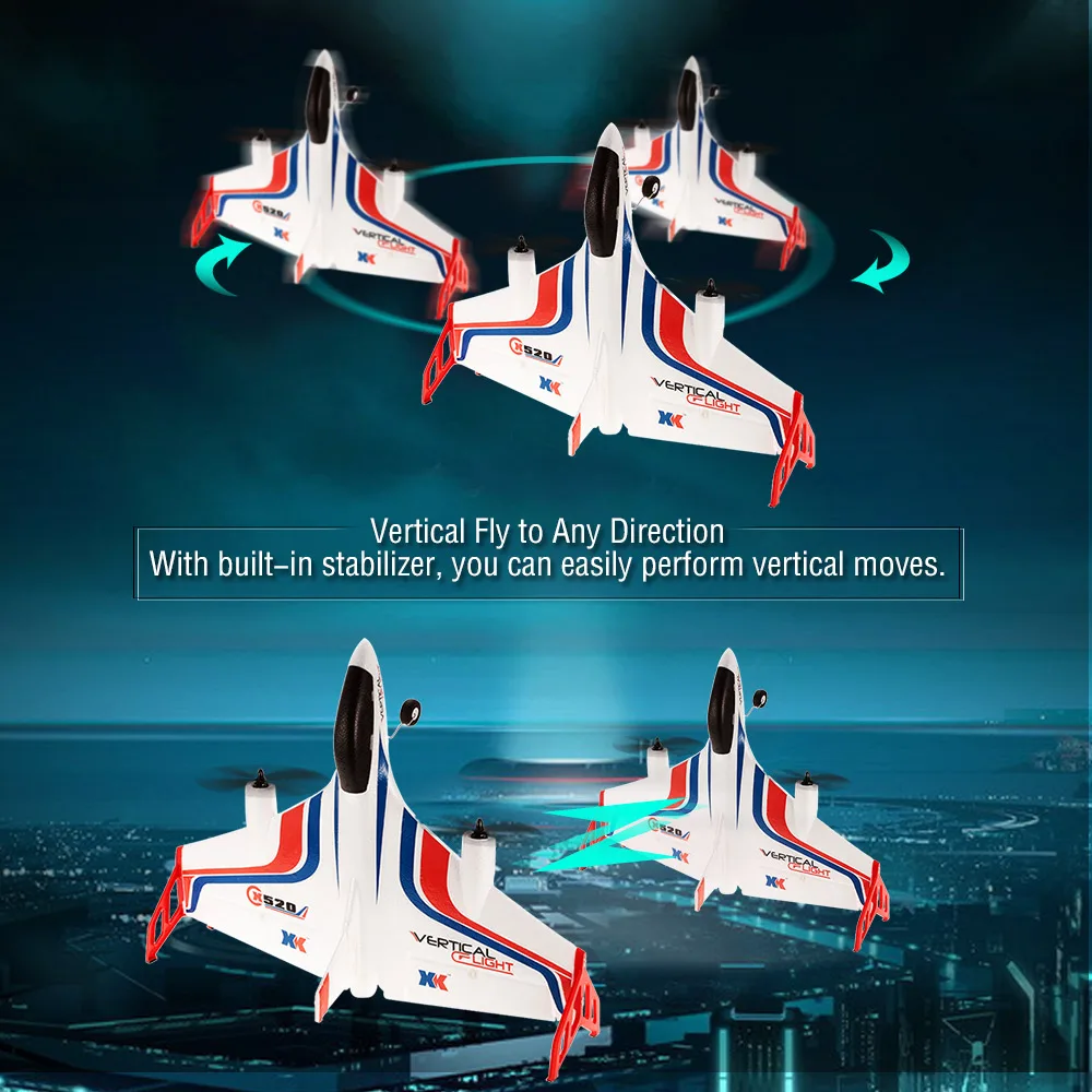 X520 2,4G 6CH 3D 6G RC вертолет Дрон VTOL вертикальный взлет Land Delta крыло RC самолет с переключателем режимов дистанционного управления игрушки