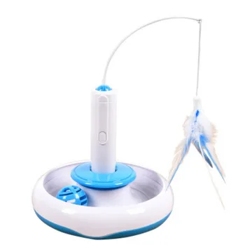 

Kitten Feather Turntable Toy Electric Turntable Cat Toy Cat Scratch Board Interactive Cat Toy