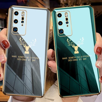 

Shockproof plating Deer Case For Huawei Honor V30 Pro 30S X10 9X P40 Pro P30 P20 Lite 2019 Mate 20 30 Nove 7 Protection Cover