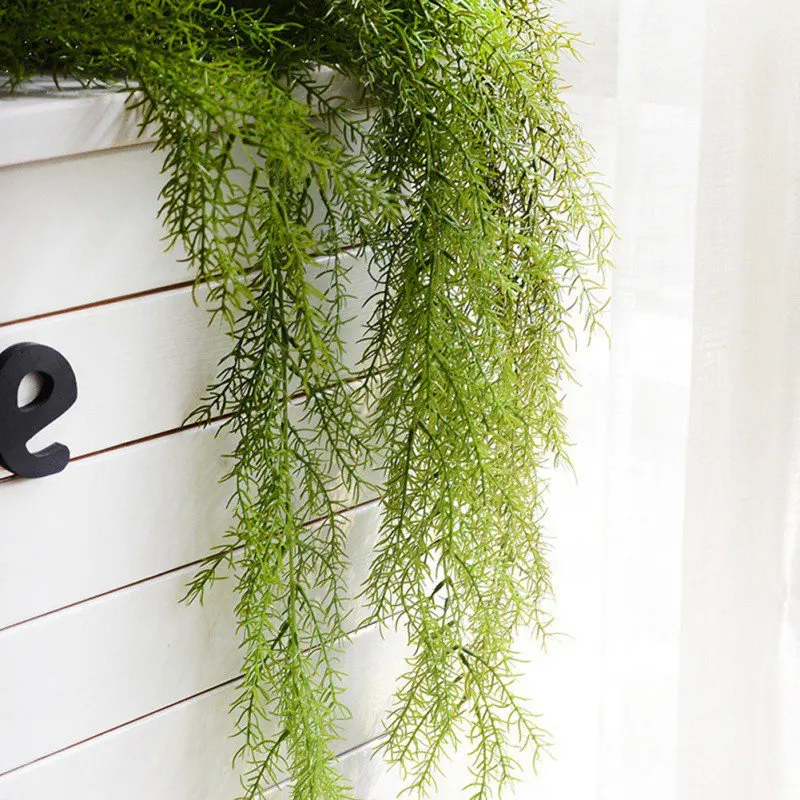 

Green Pine Needle Plant Wall Decor Pine Needle Wall Hanging Home Decoration Artificial Plant Wedding Supplies Decoration
