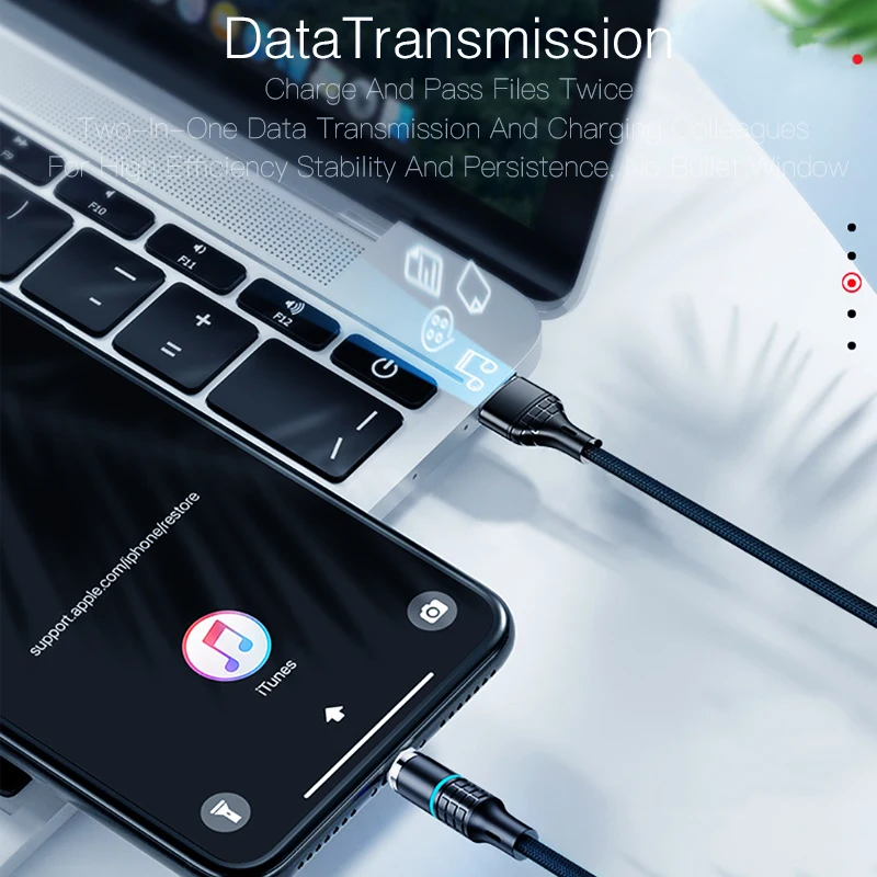 Новейший светодиодный QC3.0 Магнитный usb-кабель для iPhone Micro USB кабель type C плетеный кабель зарядное устройство для samsung Xiaomi huawei