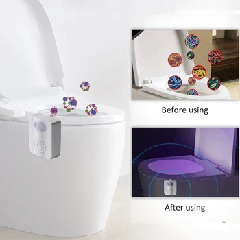 

UV Sterilization LED Toilet Light 16 Colors Changing PIR Motion Sensor RGB LED Light with Aromatherapy for Toilet Bowl