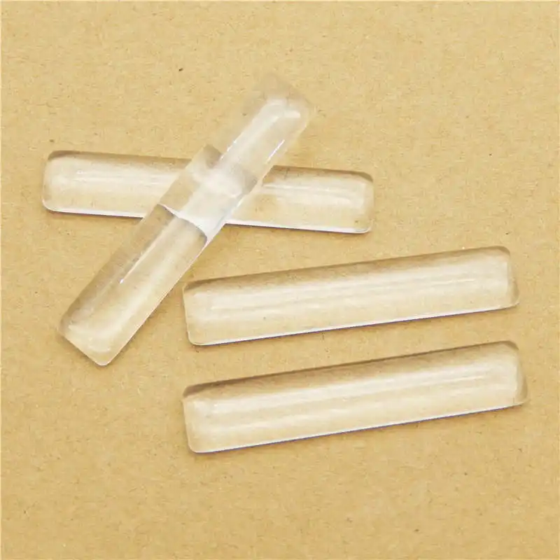 

Julie Wang 4 шт. 50*10 мм тонкие прямоугольные прозрачные стеклянные плоские кабошоны для ожерелья браслета ювелирных изделий Аксессуары для изготовления