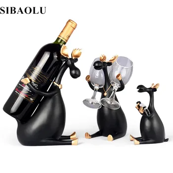 

Nordic Resin Red Wine Rack Deer Family Bottle Holder Resin Figurines Miniatures Furnishing Articles for Home Wedding Decoration