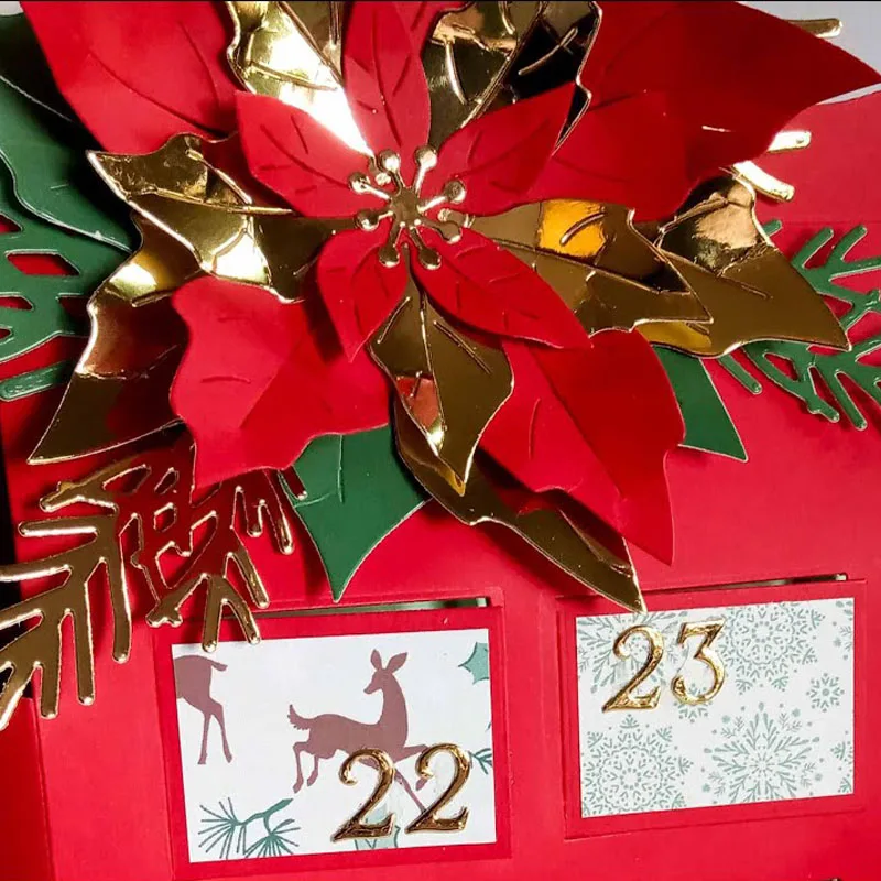 Цветочный венок, Рождественская коробка, металлические трафареты для поделок, скрапбукинг, фотоальбом, изготовление декоративных бумажных открыток, новинка