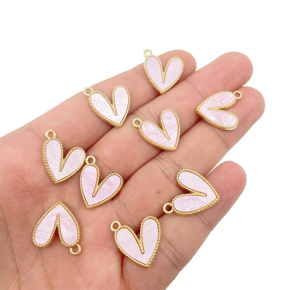 10 Teile/satz 18x15MM Mehrfarbige Harz Nette Herz Charme Für Schmuck Machen Paar Anhänger Großhandel Viele DIY Armband zubehör – Detail 5