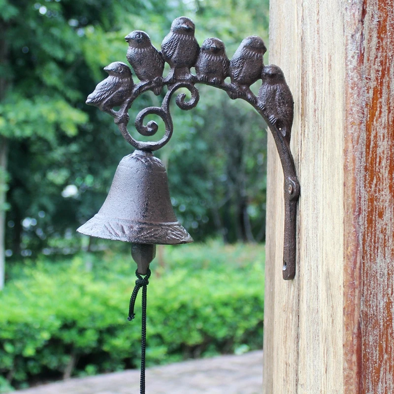 Cast iron wall bell Parrot bird wall mounted door bell Rustic Vintage style 