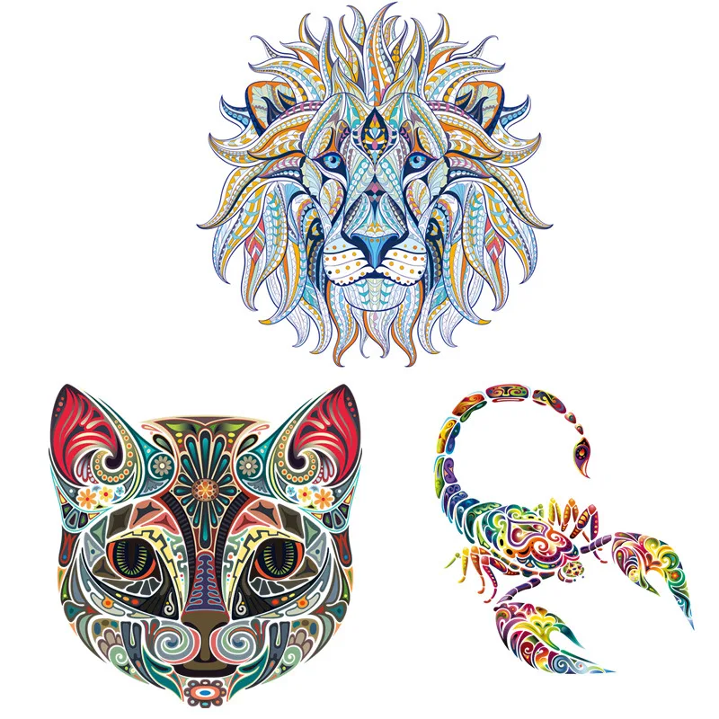 

Colorful Animal Iron-on Transfers Patches For Clothing Vinyl Thermo Stickers Applique Diy Thermotransfer Stripes On Clothes Set