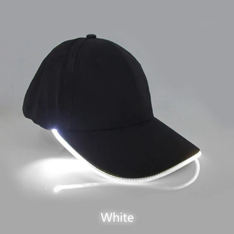 Светодиодный светильник Flash Dance бейсбольная кепка для женщин Модный светодиодный светильник ed светящаяся, для клуба Вечерние черные хлопковые мужские кепки для путешествий бейсболка