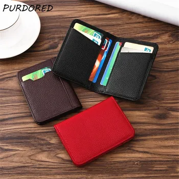 

PURDORED 1 Pc Solid Unisex Card Holder PU Leather Soft Business Credit Card Case Wallet Women Cards Organizer Wallet Tarjetero