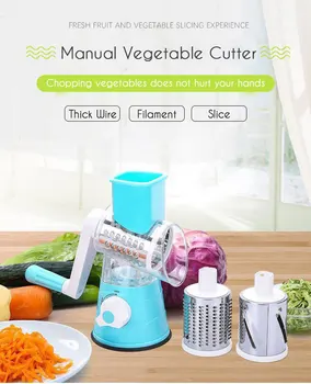 

3 in 1 Multifunction Vegetable Cutter Kitchen Round Mandolin Manual Potato Cheese Slicer Screwdriver Cooking Utensil Accessories