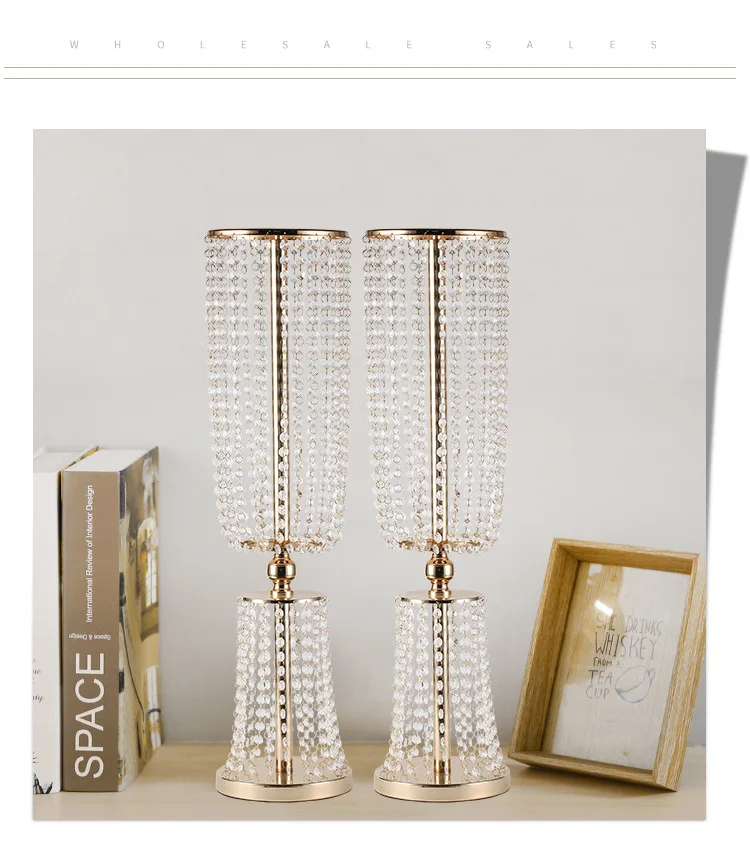 

2pcs Acrylic Crystal Flower Vases Wedding Road Lead Wedding Decor Centerpiece Event Wedding Decoration for Table 80cm Tall #020