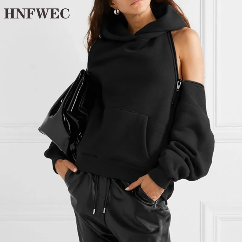 Женская толстовка с капюшоном D821 осенне-зимняя свободная однотонная теплая