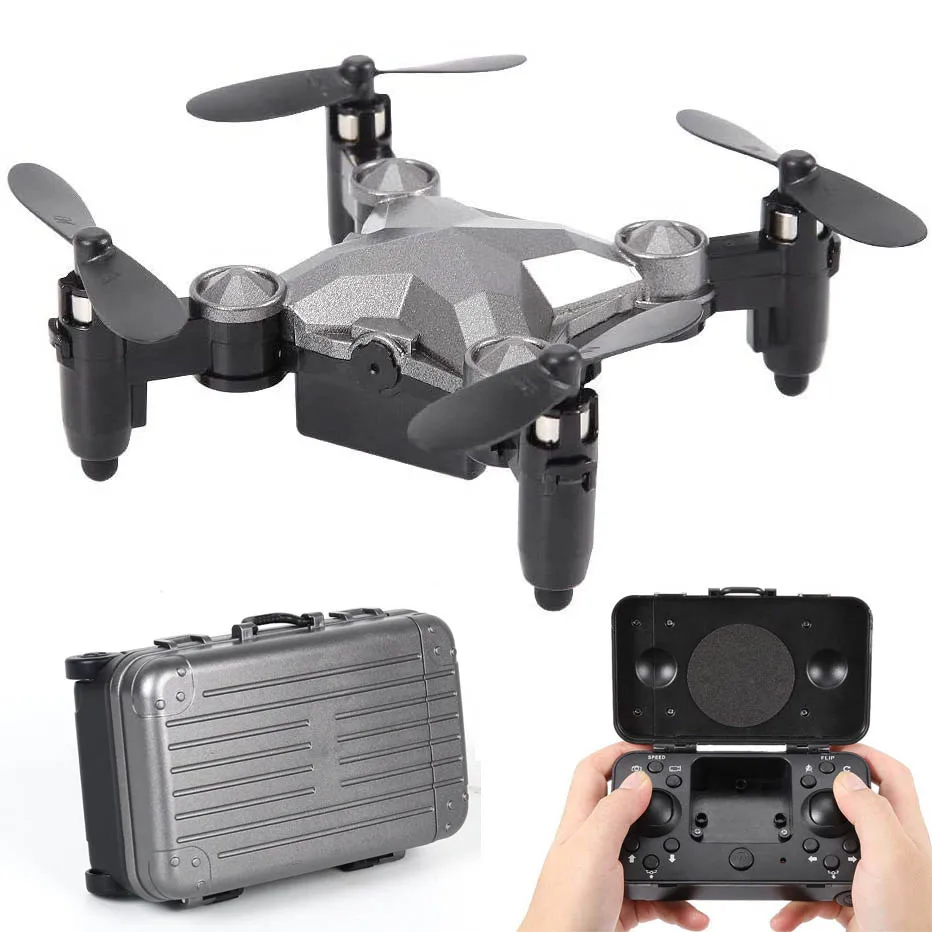 $62.5 24G WiFi DH120 Luggage Drone Mini Folding Quadcopter Remote Control Altitude Hold RealTime Trans